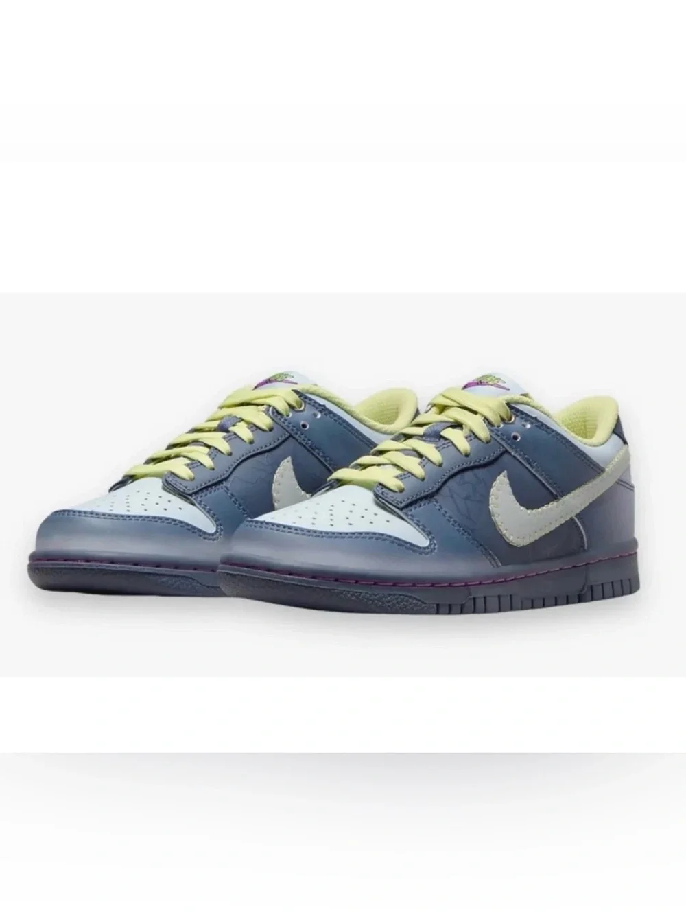GS Nike Kids Navy and Light Yellow Low-Top Sneakers-I’m FEARLESS-5Y